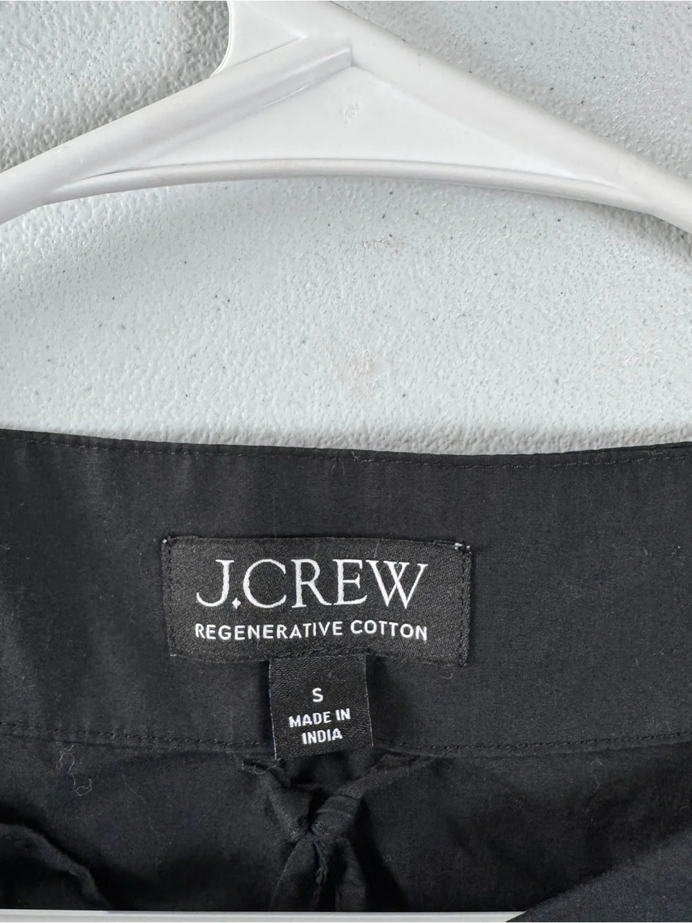 J.Crew Ciel Top Womens S Black Poplin Boatneck Side Button Waist Tie CI507 LS